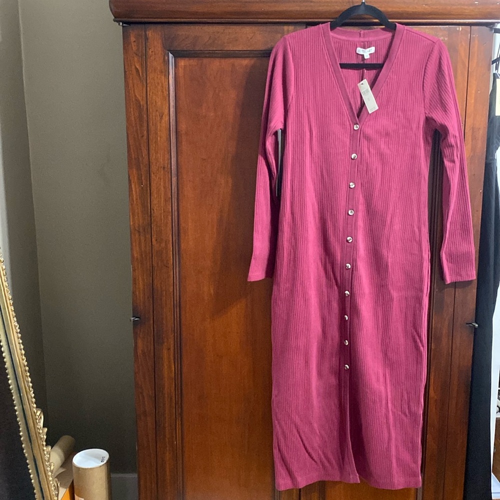 Grey State Raspberry Colored Midi Dress - Picture 3 of 6